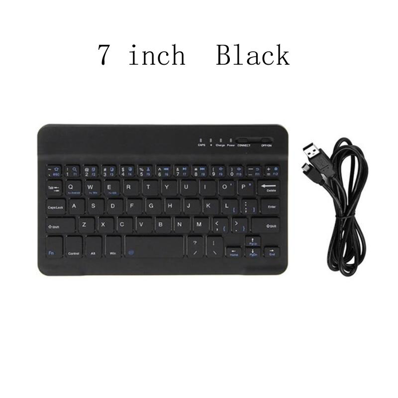 7 Inch 10 Inch Wireless Bluetooth Keyboard For Tablet Laptop Phone Mini Keypad For iPad iPhone Samsung Android IOS Windows: Black 7 inch