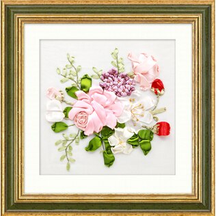 Peonía flor kit de bordado de cinta varios cuadros de pintura artesanía DIY a mano costura decoración atística de pared 7 patrones: 2