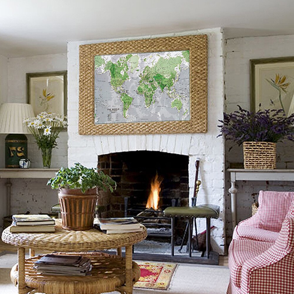 Early Education world Luminous Map wall Paper sticker for baby child home decor on the wall of wallPaper IN RUSSIAN