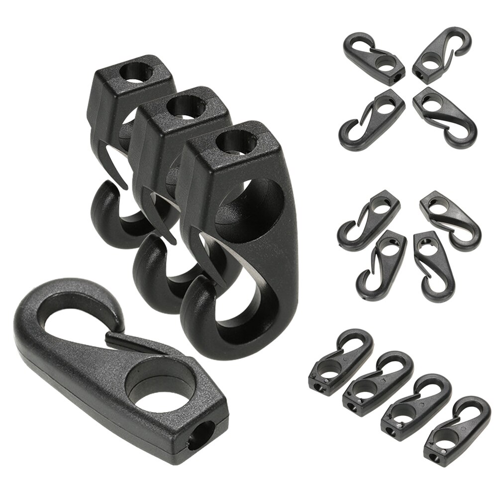 10pcs Sailing Clips Accessories Marine Kayak Canoe Tie Down Shock Line Plastic Bungee Hook Rafting Loop Buckle Water Sports