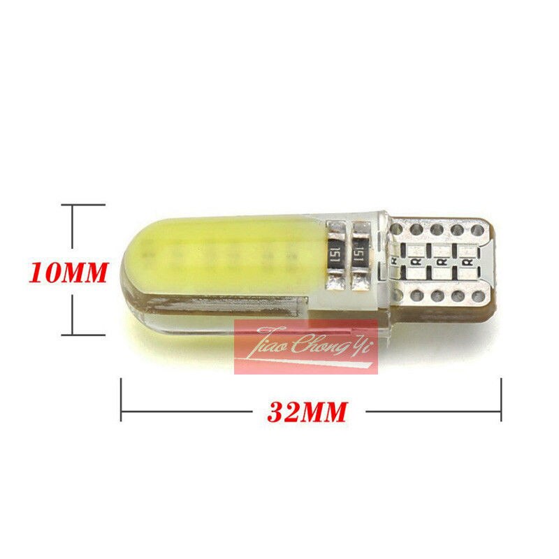 T10 W5W LED interior del coche luz COB de silicona auto lámpara de señal 12V 12V 194 de 501 bombilla de estacionamiento de cuña lateral para lada estilo de coche 1-10 Uds