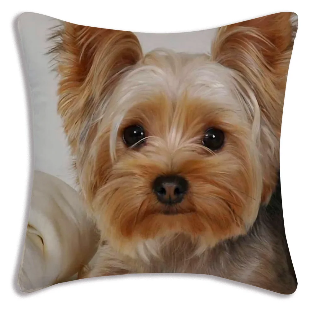 Fodere per cuscini per cani carini Divano dei cartoni animati Federa decorativa per la casa Stampa Fodera per cuscino carina: 400*400mm / Borgogna