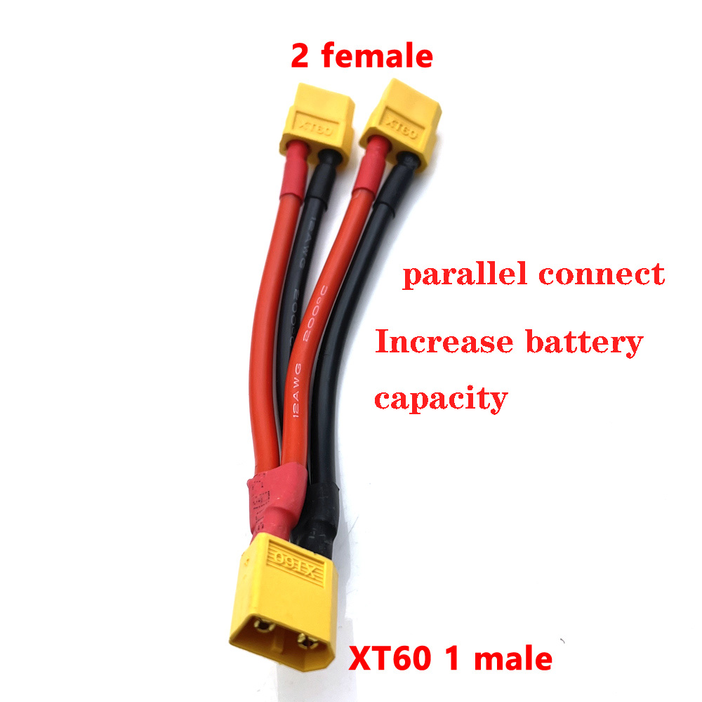 2 Way 3 Way Battery Adapter Cable Y-shaped Harness Connector XT60 XT90 Series Line T Head XT60 Parallel Line Connectors/wiring: Silver