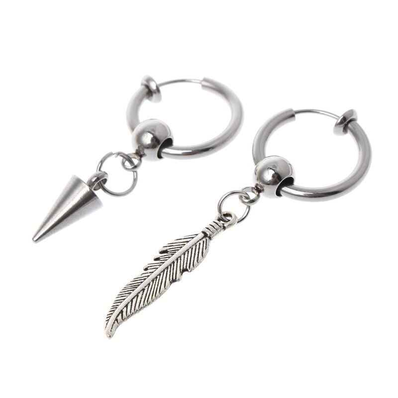 8 Stks/set Sieraden Oorbellen Unisex Vrouwen Mannen Lady Hip Hop Mode Populaire Hanger Eenvoudige Rvs Charms Party Dangl