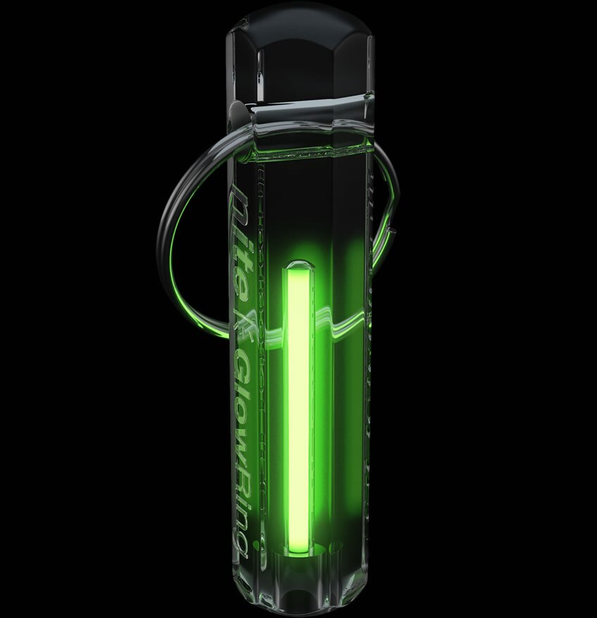 Nite Tritium Glowring Keychain Key Fob Night Automatic Light Self Luminous Fluorescent Tub Tritium: Clear Green