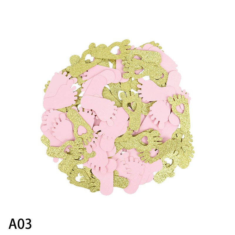 100 Houten Babyshower Confetti – Neutraal Thema – Met Baby, Hart, Blad En Voetafdruk – Herbruikbaar – Perfect Voor Tafel, Taart En Cadeautjes