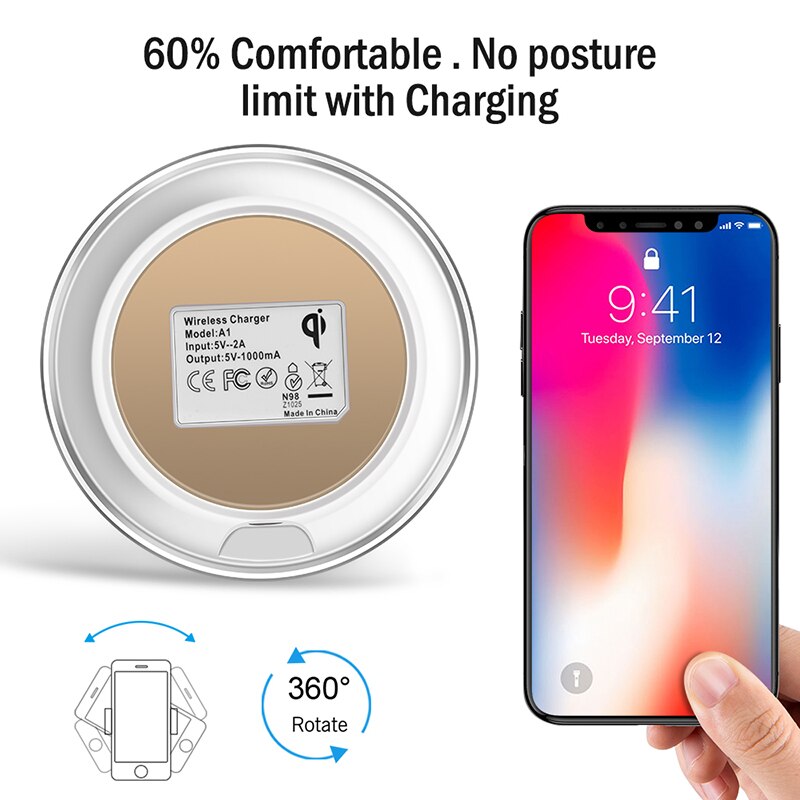 Wireless Charger for iPhone 6 6S 7 8 plus 11 X Xs Xr Qi Fast Wireless Charging Pad for Samsung S10 Note 9 AirPods Xiaomi Charger