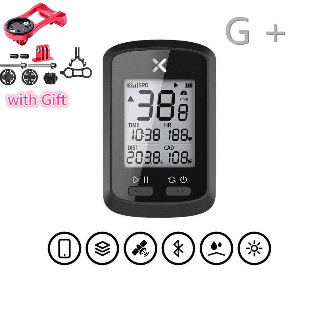 XOSS G + Plus Bike Computer Wireless GPS Speedometer Waterproof Cycling Road Bike Bicycle Bluetooth ANT+ Odometer Without Sensor: G plus