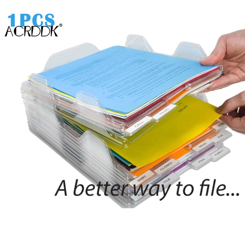 1Pc File Storage Box Document Rack Organizer Tray Stackable for Magazine Paper Office DF: Default Title