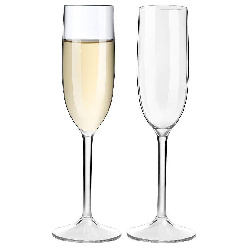 MICHLEY-Juego de copas de champán irrompibles, copa de vino espumoso de plástico Tritan para boda, , Picnic, Barware, 2/4 Uds.: Castaño