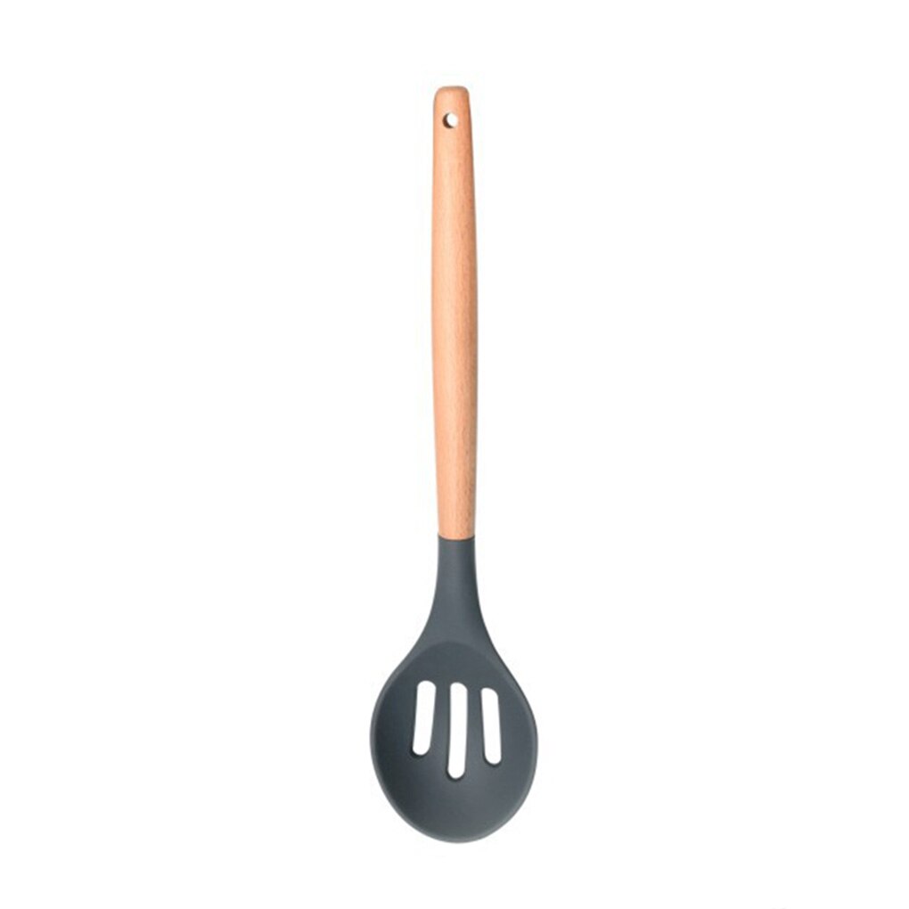 FenKicyen Cool Kitchenware Sets Heat Resistant Wooden Handle Spatula Soup Spoon Skimmer Egg Beater Brush Non-Stick Cooking Set