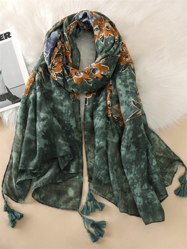Paisley Abstract Floral Tassel Viscose Shawl Scarf Lady Wrap Thin Pashmina Stole Muslim Hijab 180*90Cm
