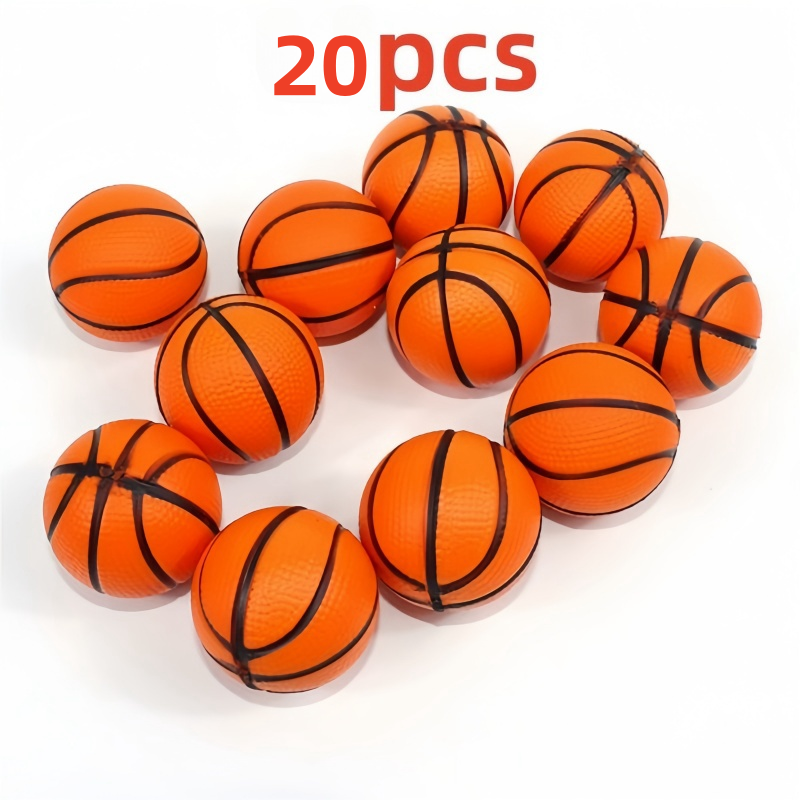 20 pcs 4 cm mini sponge basketball toy pu stress relief ball child sensory toy theme party toy child indoor and outdoor toy: Default Title