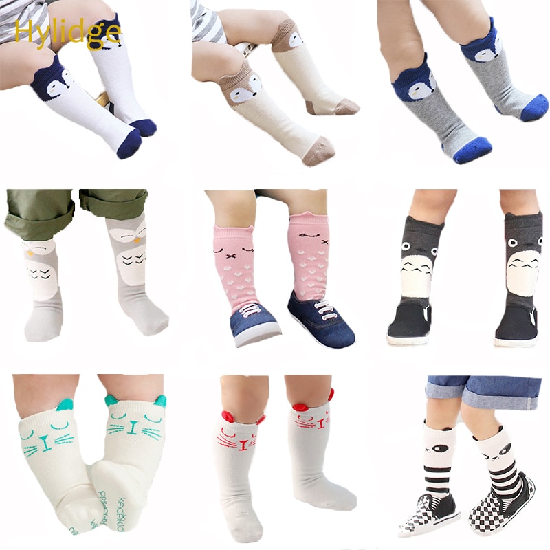 Hylidge Leuke Cartoon Baby Knie Sokken Lente Zomer Kinderen Kids Lange Sokken Veelkleurige Meisje Jongens antislip Vloer Sokken