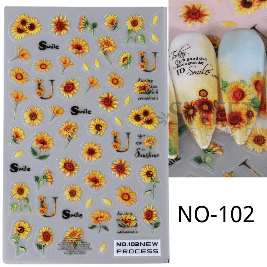 Pegatinas de Arte de uñas de mariquita de abeja 3D, hojas de otoño, margaritas florales, deslizador, calcomanía de pájaro Animal lindo, decoración de manicura, puntas de uñas, Belleza: Gris oscuro