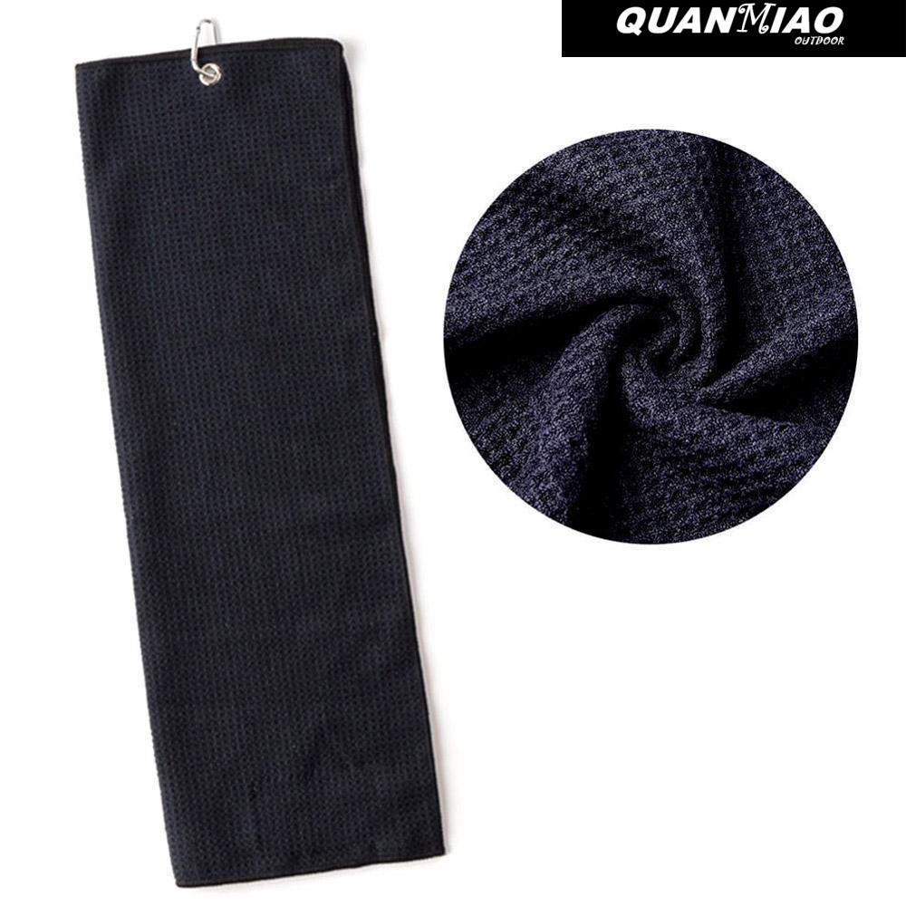 Toalla de Golf de algodón con patrón de Waffle, toallas de limpieza con mosquetón, gancho de microfibra, limpia palos, bolas, manos