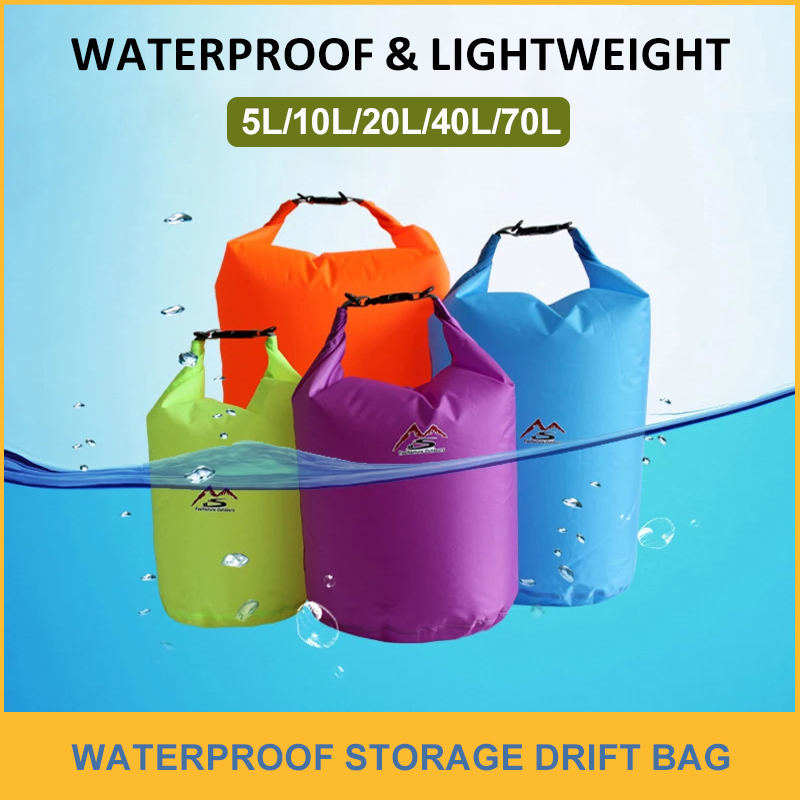 Waterdichte Opslag Drift Bag 5L10L20L40L70L Hoge Capaciteit Waterdichte Dry Bag Sack Voor Varen Vissen Raften Trekking Zwemmen