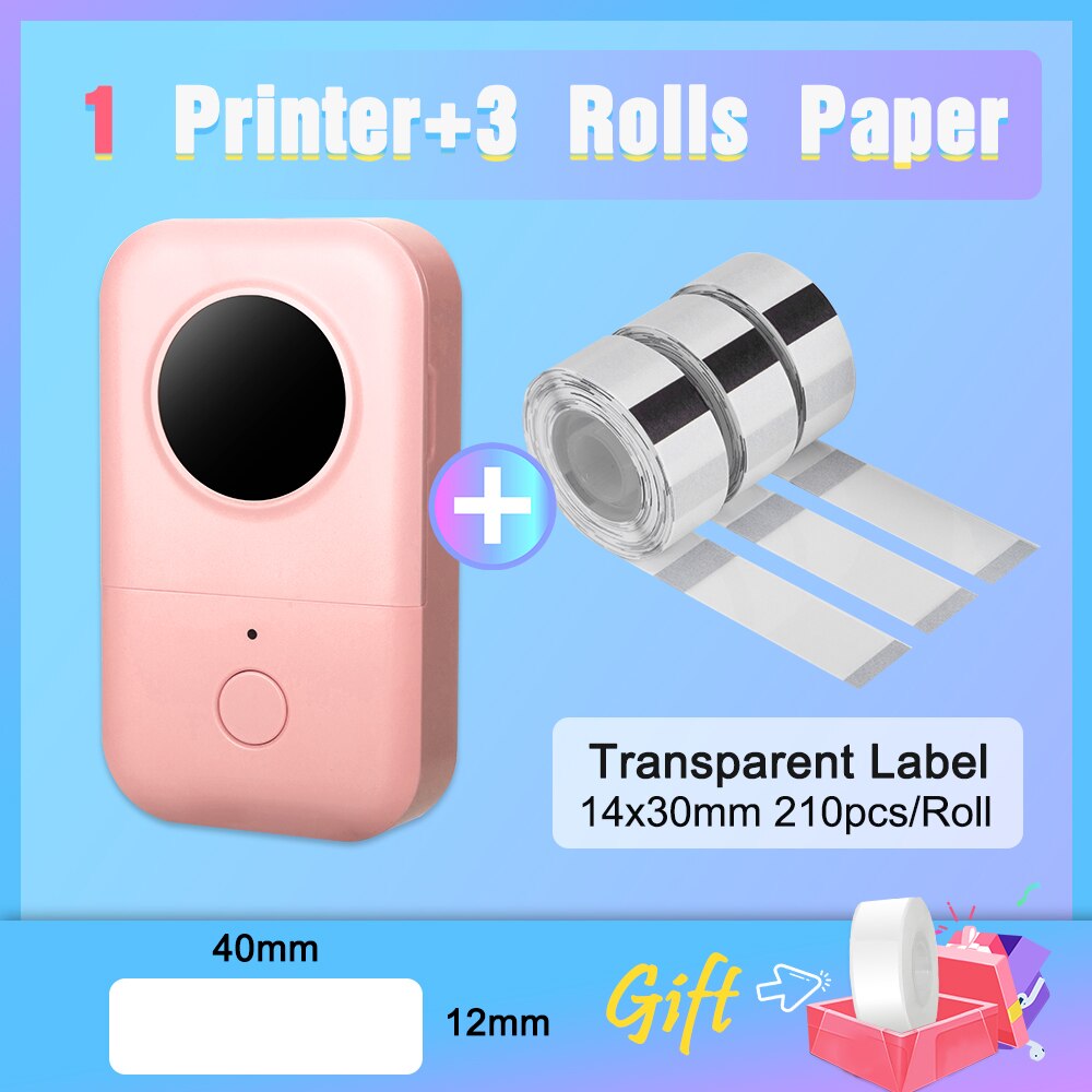 Version Phomemo D30 Smart Mini Label Maker Wireless Thermal Label Machine Compatible with IOS and Android System: D30P add 3 1430paper