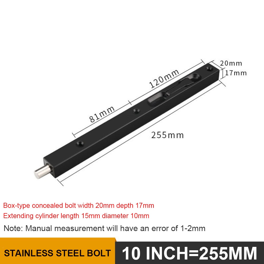 6/8/10Inch Wooden Door Flush Bolt Stainless Steel Door Hardware Locks Security Devices Household Door Accessories Universal