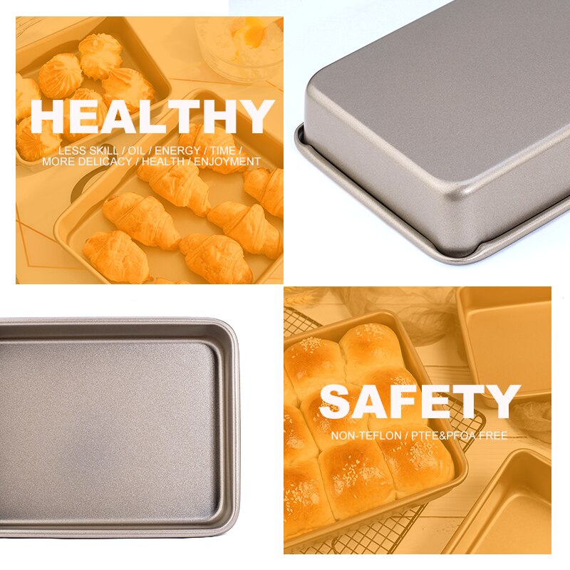 Baking Pan Cookies Sheet Rectangular Pan Jelly Roll Non stick Carbon Steel Cake Roll Metal Bakeware Biscuit Bread Loaf Pans