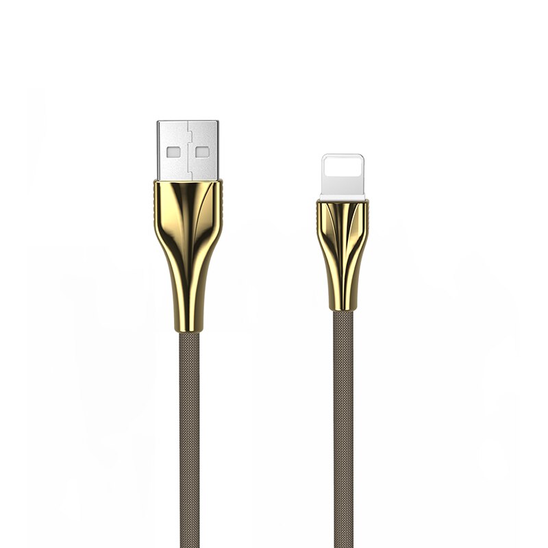 Kabel USB NOHON 3A trwałe szybkie ładowanie kable przewód ładowarki telefonu komórkowego dla iPhone 11 zawodowiec XS MAX XR X 8 7 6S plus linia danych: złoto