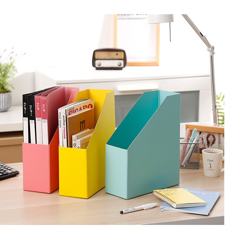 Book File Folder Stand Box Desktop Storage Box Paper Bookshelf Office Foldable