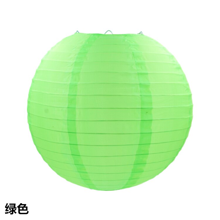 Nueva linterna de papel redonda china de 20 cm linterna de papel de cumpleaños para la decoración del Partido de la boda artesanía chico niños pintura DIY linterna: Fruit green