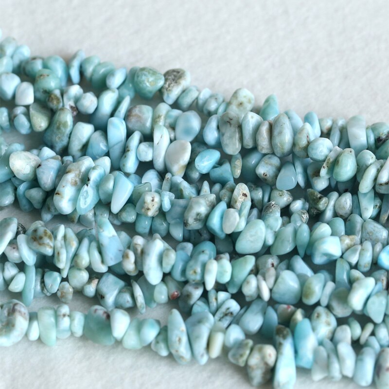 Natural Genuine Blue Larimar Nugget Chip Loose Beads Free Form 3-8mm Fit Jewelry Necklace Bracelets 15" 04143