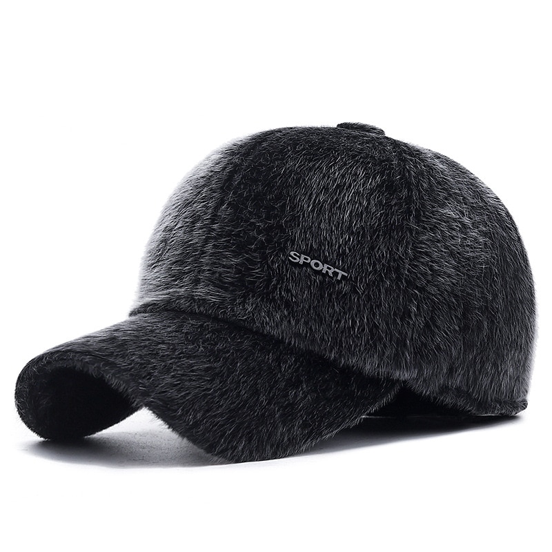 Winter Cap Imitatie Nerts Haar Baseball Cap Mannen Oor Bescherming Snapback Hoed Casquette Gorras Para Hombre Mens Trucker Cap