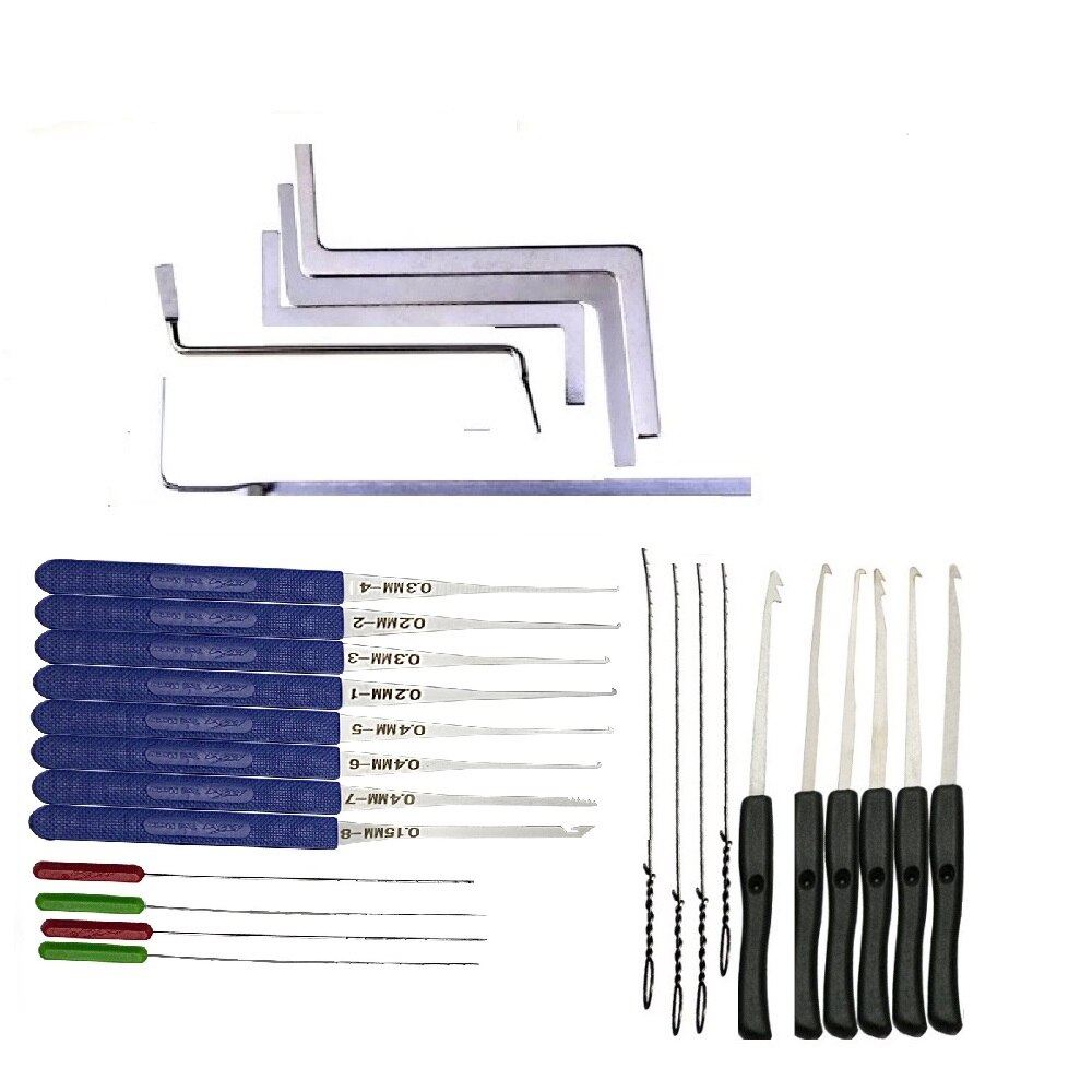 13piece Locksmith Lock Pick Set Stainless Steel Double Row Tension Removal Hooks Lock Picks Tools Lockpick: Lavender