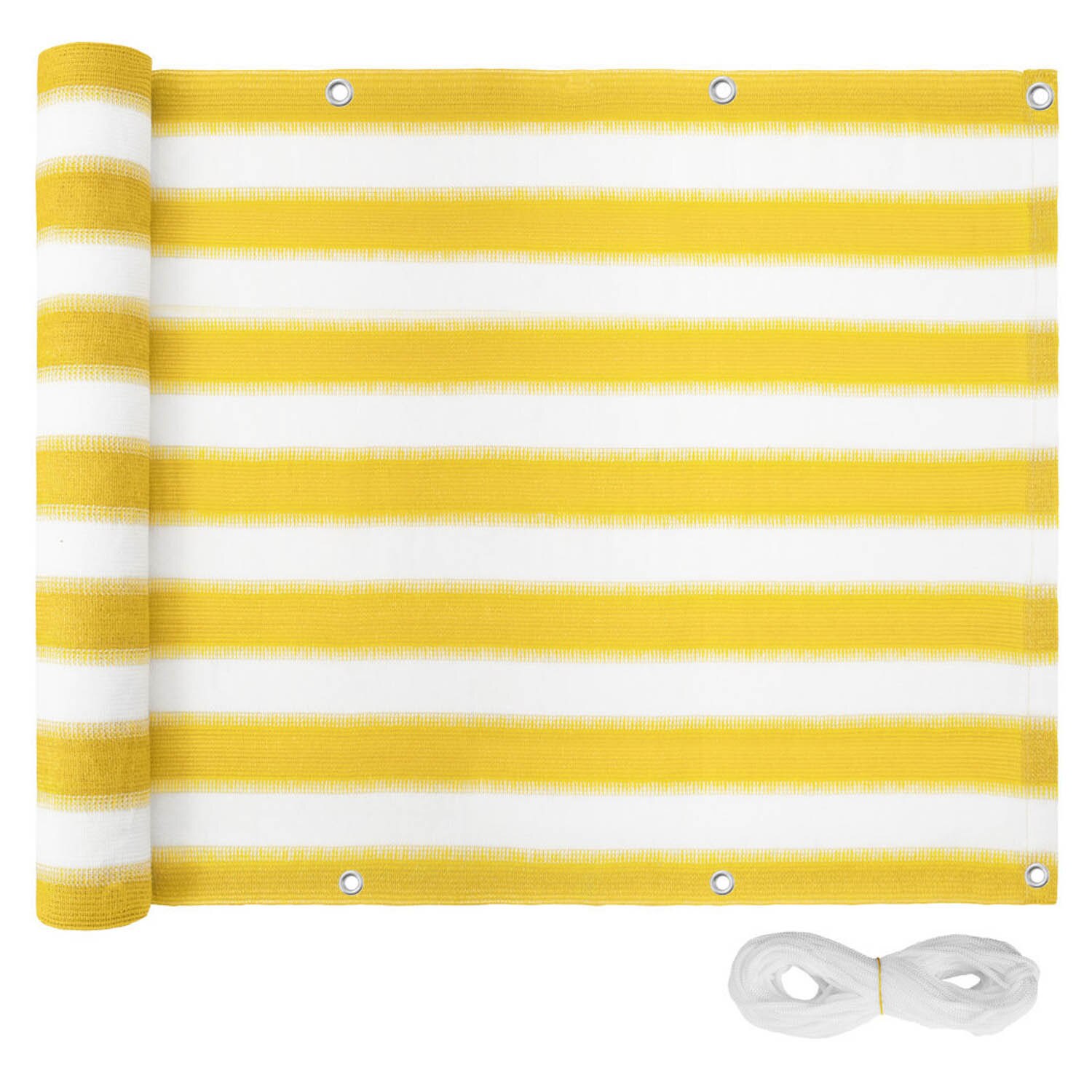 Stripe Patio Awning Sunshade Sail Outdoor Waterproof Rain Sun Shelter Canopy Top Cover for Camping Beach Lawn Garden 3 x 16ft