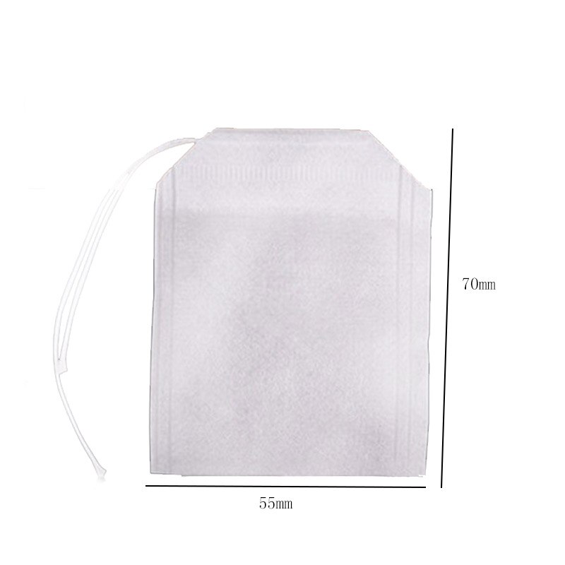 Theezakjes 100 stuks 5 x 7cm lege theezakjes met touwtje hele zegel filter infuser zeef voor losse koffie thee wegwerp papieren zakjes: G164458