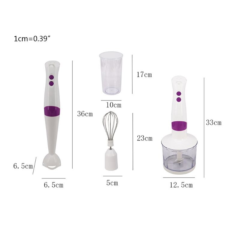 3 in 1 Hand Blender with Electric Blender Rod for Smoothie/Baby Food/ Yogurt BPA-free Dishwasher-safe