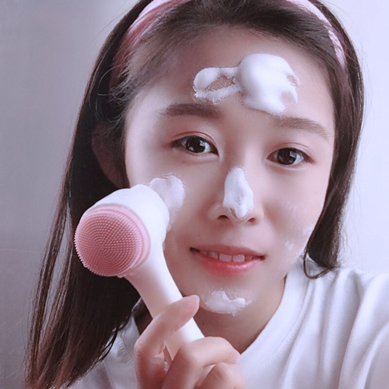 3d dobbeltsidet silikone ansigtsrens børste bærbar ansigtsrens massage eksfolierende hudorm ansigtsmassage vaskeprodukt