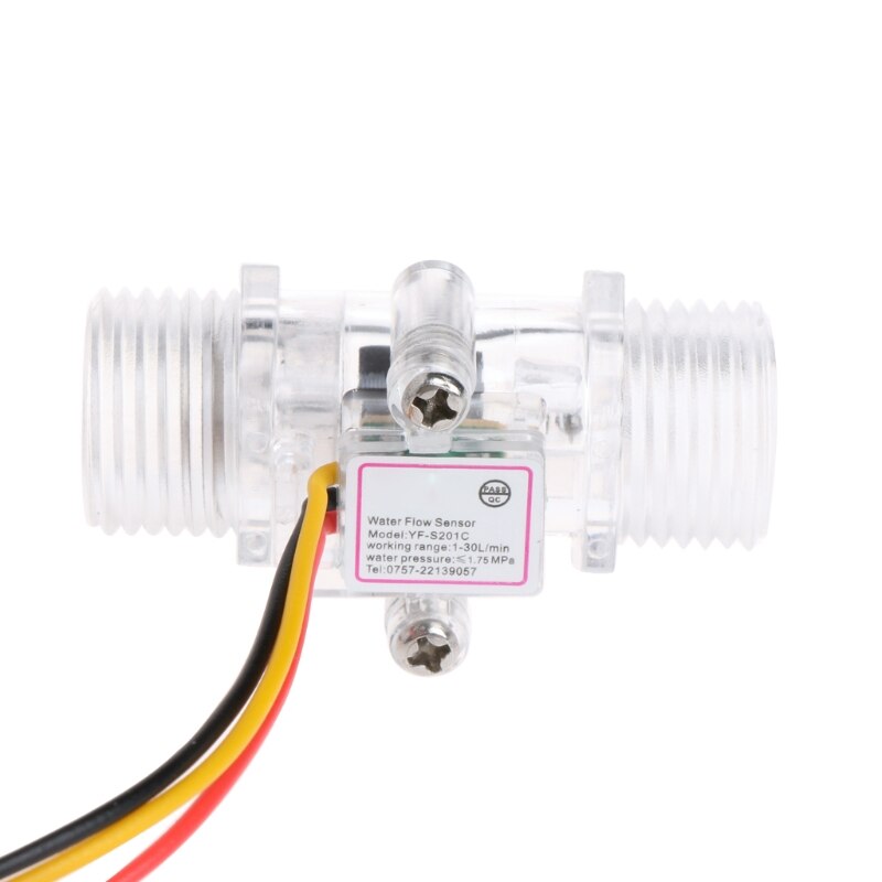 Water Flow Sensor Switch G1/2\" Hall Effect Meter Control DC 5-15V G8TB