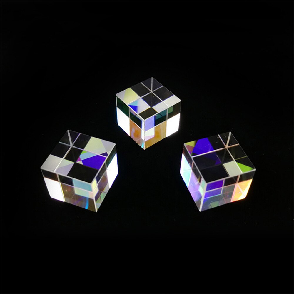 Cube Rainbow Prism Optical Glass Prism Physics Light Spectrum Educational Model Outdoor Photography Tool