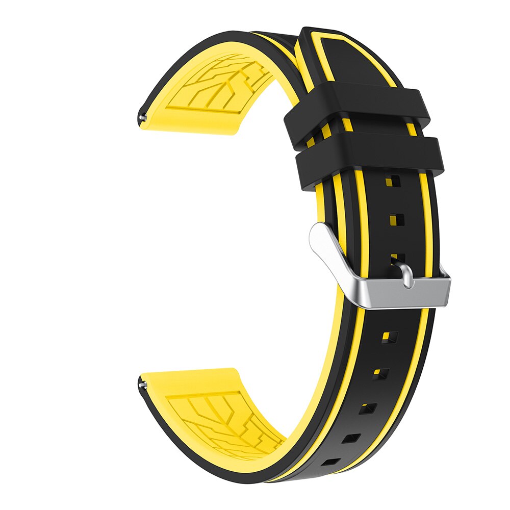 Voor Huawei Horloge Gt 2 46Mm Gt GT2 Strap Twee Tone Siliconen Horloge Band Horlogeband Vervanging Sport Armband 22Mm Horloge Band: Black yellow