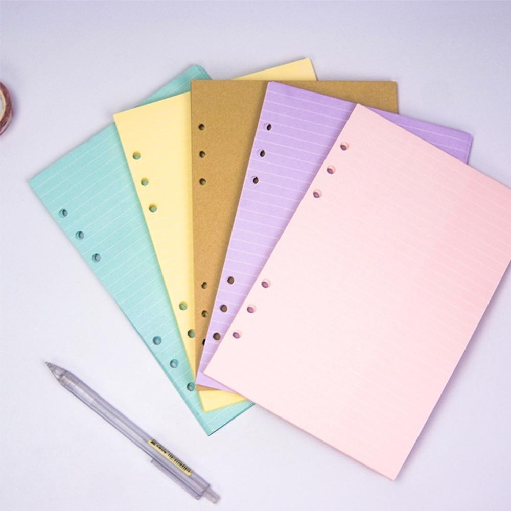 40 Sheets A5 Colorful Filler Papers Page Grid line Inside Pages Planner Filler Papers Loose-Leaf Notebook Accessories 6holes