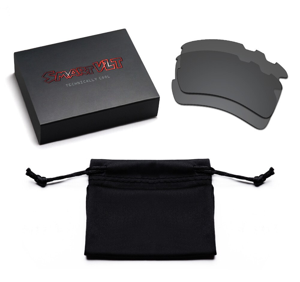 SmartVLT 2 Pairs Gepolariseerde Zonnebril Vervanging Lenzen voor Oakley Flak Jacket XLJ Vented Stealth Zwart en Amber Bruin