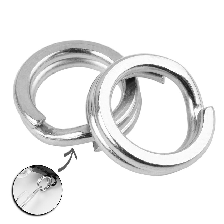 50 teile/los Edelstahl Teilt Ring Durchmesser 4mm bis 8mm schwer Pflicht Angeln Doppel Ring Anschluss Angeln Zubehör