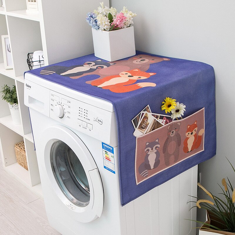 Home Cleaning Carton Dust Covers Washing Machine Covers Refrigerator Dust With Pocket Cotton Dust Cover: B