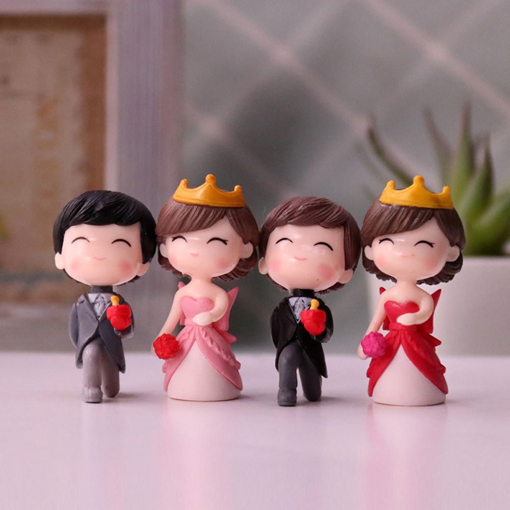 Happiness Wedding Romantic Young Couple Figurines Sweety Lovers Craft Fairy Scene Warm Valentine's Day Ornaments Room Decor