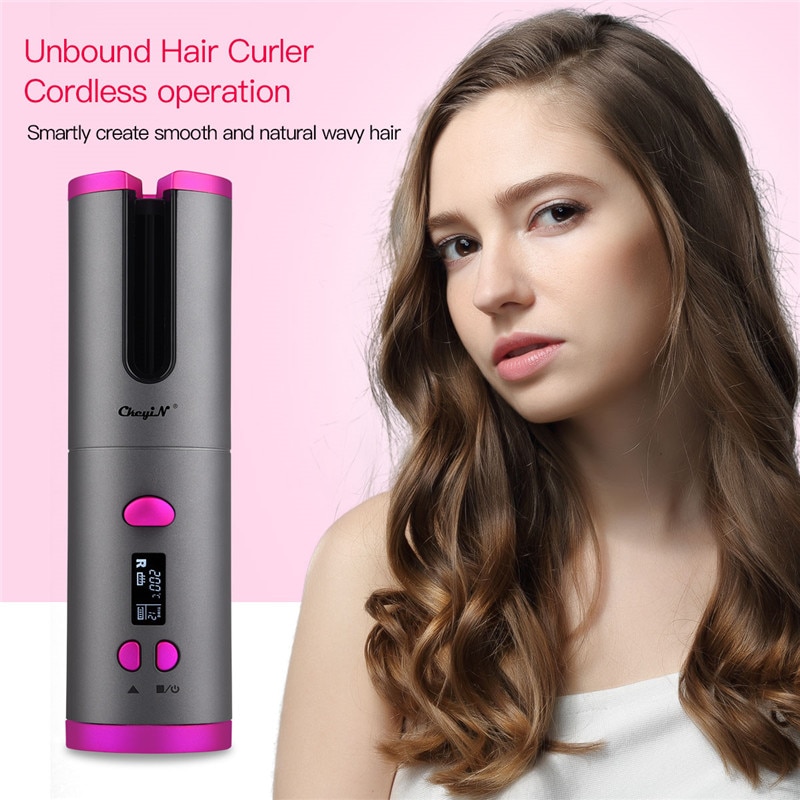 Rizador de pelo inalámbrico plancha de pelo de cerámica recargable por USB, planchas planas, portátil, Herramienta de Peinado LED