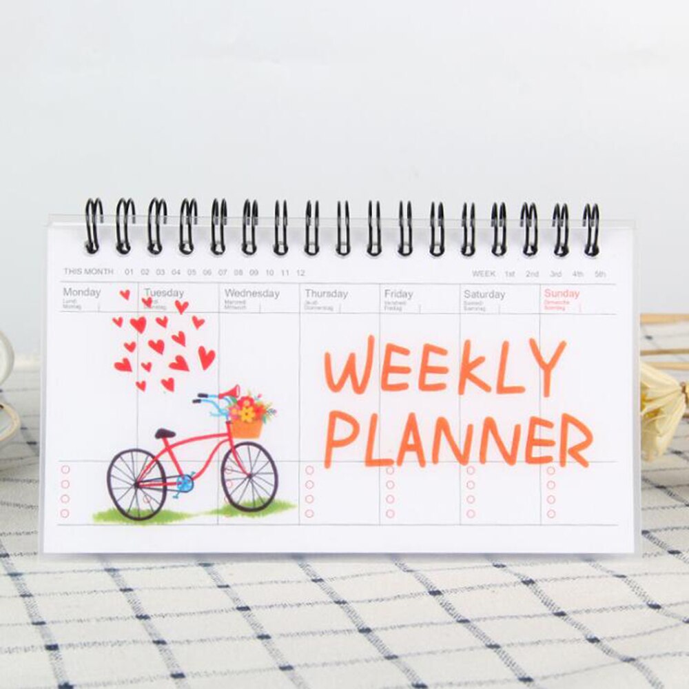 50 Sheets 100 Pages Undated Weekly Daily Desk Planner Efficient Scheduler Memo Pad Appointment Book Organizer Weekly Planner: Bike
