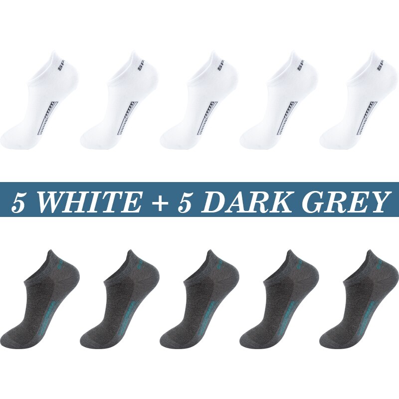 10Pairs Mannen Sokken Katoen Zomer Sport Ademende Sokjes Mesh Casual Atletische Dunne Cut Korte Plus Size 39-48: Overigen / Tender Groen