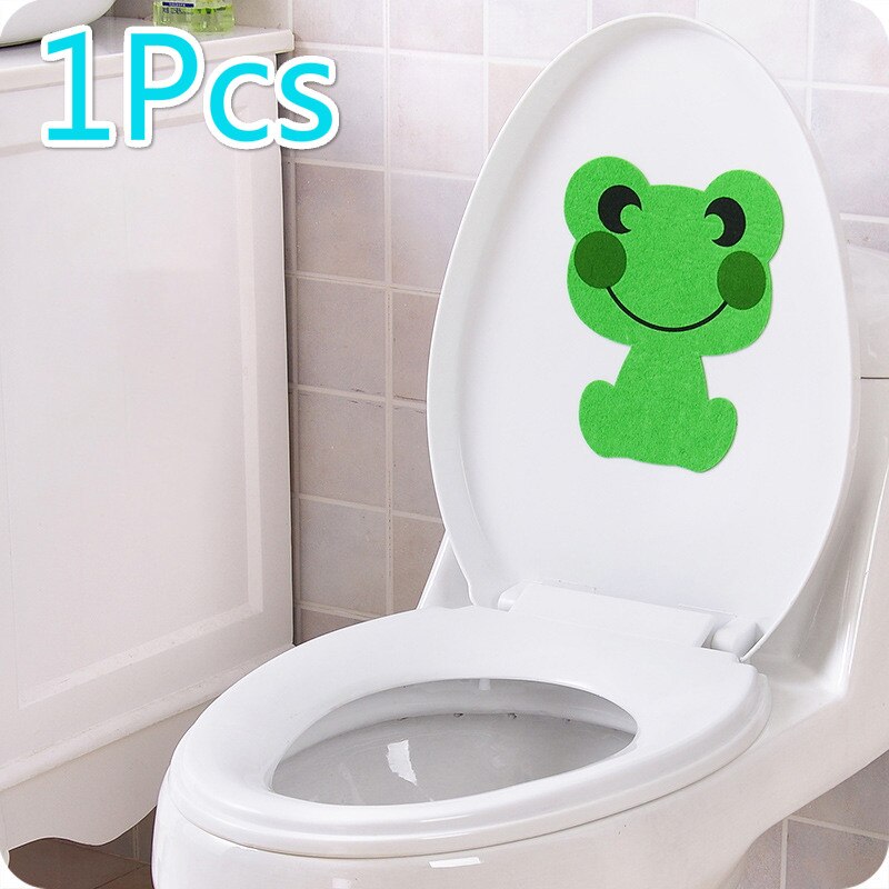 WC Toilet Stickers For Public Place Home Decoration Pattern Wall Decals Diy Cute Vinyl Mural Art Toilet Stickers: Frog 1Pcs