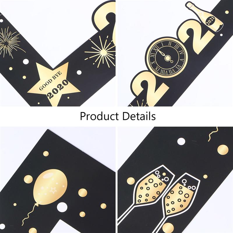 Happy Year Paper Photo Booth Frame Year Eve Party Decoration Photo Booth Props Christmas Decorations for party