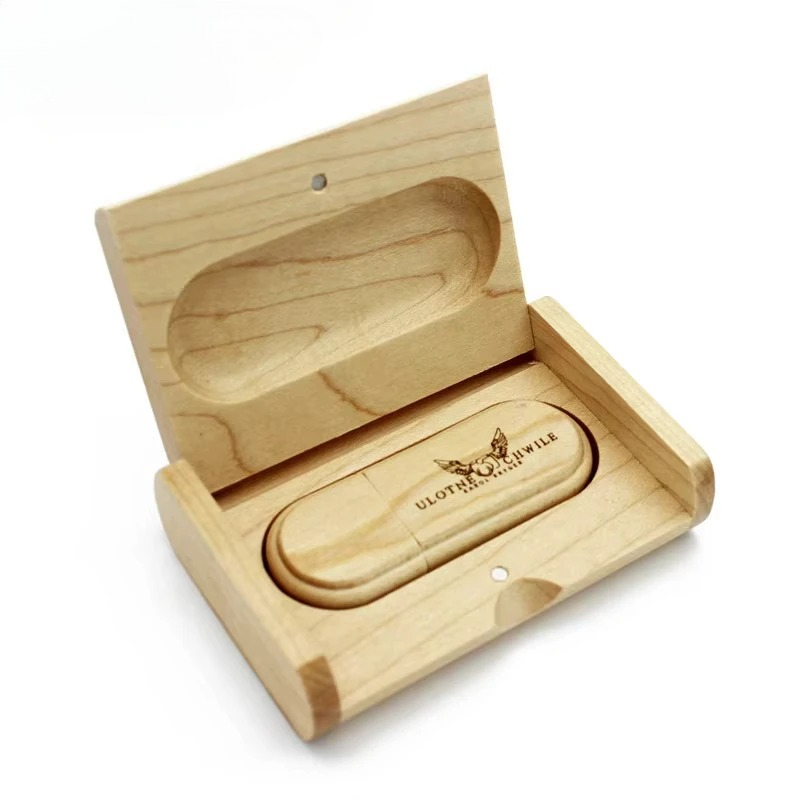 USB 3.0 hochgeschwindigkeitsfreies individuelles Logo USB-Stock aus Holz Ahornholz + Kasten-Stock 4 GB 32 GB 64 GB Erinnerung-Stock