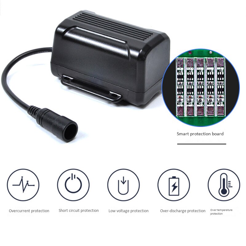 8.4v batteripaket vattentätt batteripaketfodral 4 x 18650 uppladdningsbart batteripaket för cykelljusstrålkastarlampa: Default Title