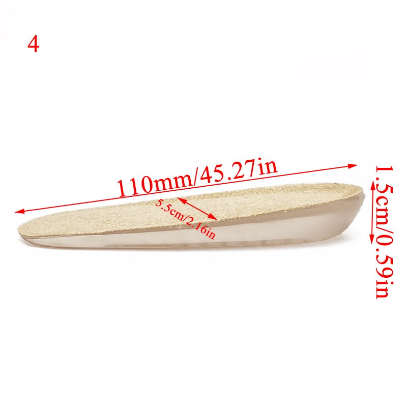 Plantillas de aumento de altura Unisex, 1,5/2,5/3,5 CM, plantillas de Gel suave, insertos para zapatos más altos, , 1 par: Gris